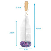 Lade das Bild in den Galerie-Viewer, Intirilife Reinigungsbürste für Flaschen kompatibel mit Soda Stream-Flaschen in Weiß - 38 x 9 cm - Flaschen Reiniger Bürste kratzfrei zum Säubern von Tassen Gläser Flaschen Karaffen