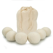 Lade das Bild in den Galerie-Viewer, Intirilife 6-teiliges Trocknerbälle Set aus weißer Baumwolle - 7 cm Durchmesser - Wiederverwendbar Trockenball für Wäschetrockner Reduziert Falten Kann mit Duft beträufelt werden für duftene Kleidung