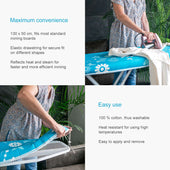 Lade das Bild in den Galerie-Viewer, Intirilife Bügelbrettbezug aus Baumwolle mit blauem Schmetterlingsmuster - 130 x 52 cm - Bezug für Dampfbügelstation Bügeltisch Zum effizienten Bügeln