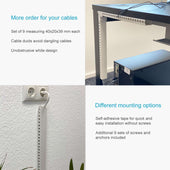 Lade das Bild in den Galerie-Viewer, Intirilife 9er-Set Kabelkanäle Kabel-Organizer aus weißem PVC mit je 39 x 4 x 2 cm Größe - Für einfaches Kabel-Management