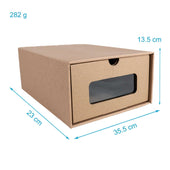 Lade das Bild in den Galerie-Viewer, Intirilife 10-teiliges Schuhboxen Set mit Sichtfenster Ordnungsboxen aus brauner Pappe - 23 x 35.5 x 13.5 cm - Schuhkarton zum Aufbewahren und Transportieren von Schuhen oder Accessoires