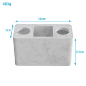 Lade das Bild in den Galerie-Viewer, Intirilife Zahnbürsten Halterung Badezimmer Ständer in Mamor Muster aus weißem Resin - 15.7 x 6.8 x 9.2 - Organizer zum ordentlichen Aufbewahren von Zahnbürsten und Badezimmer Zubehör Makeup Kosmetik