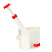 Lade das Bild in den Galerie-Viewer, Intirilife Kirschentkerner Kirschkernbohrer aus Kunststoff in Weiß - Rot - 24 x 11.5 x 28 cm - Kirschentsteinerum leichten Entfernen von Frucht- und Obstkernen