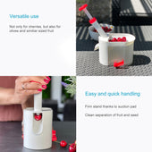 Lade das Bild in den Galerie-Viewer, Intirilife Kirschentkerner Kirschkernbohrer aus Kunststoff in Weiß - Rot - 24 x 11.5 x 28 cm - Kirschentsteinerum leichten Entfernen von Frucht- und Obstkernen