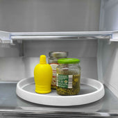 Lade das Bild in den Galerie-Viewer, Intirilife 360 Grad Drehteller in Weiß - Grau - 29.5 x 3 cm - Runder Rutschfeste Drehplatte für Gewürze Gewürzhalter drehbarer Organizer für den Kühlschrank oder die Küche