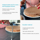 Lade das Bild in den Galerie-Viewer, Intirilife Tortenschneider Kuchenschneider aus Edelstahl - 31.8 x 16.5 cm - Tortenbodenschneider mit 2 gezahnten verstellbaren Schneiddrähten Tortenbodenteiler zum Zerteilen von Torten und Kuchen