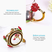 Lade das Bild in den Galerie-Viewer, Intirilife Schmetterling Teetasse Blumentasse Kaffeetasse 250 ml aus hitzebeständigem Glas Set mit Löffel in Gold - Rot - Lila - Perfektes Geschenk zum Muttertag, Geburtstag, Hochzeit, handgefertigt