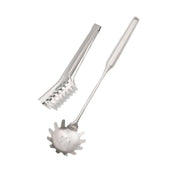 Lade das Bild in den Galerie-Viewer, Intirilife 2er Set Spaghettilöffel und Spaghettizange aus Edelstahl - 36 x 8.5 x 6 / 23.5 x 3.5 x 6 cm - Nudellöffel Nudelkelle Nudelzange Küchenzange für Salat Grillfleisch und vielem mehr