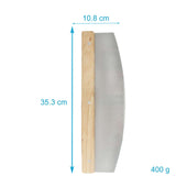 Lade das Bild in den Galerie-Viewer, Intirilife Profi Pizzaschneider in Braun Wiegemesser mit Edelstahlklinge - 35.3 x 10.8 x 2 cm - Großes Pizzamesser Kräutermesser mit Klingenschutz