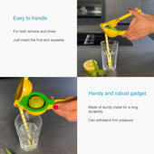 Lade das Bild in den Galerie-Viewer, Intirilife 2in1 Zitruspresse aus Metall in Gelb - Grün - 22 x 7.5 x 6 cm - Manuelle Zitronenpresse Handpresse für Zitronen und Limetten einfache Handhabung praktisch für Salat Limonade Cocktails uvm.