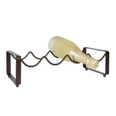 Lade das Bild in den Galerie-Viewer, Intirilife Weinregal aus Eisen für 4 Weinflaschen in Schwarz - Stapelbar - 43 x 17 x 11 cm - Weinhalterung Flaschenregal zum sichere Lagern von Weinflaschen Tischregal