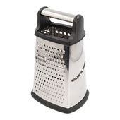 Lade das Bild in den Galerie-Viewer, Intirilife Vierkantreibe aus Edelstahl mit rutschfestem Boden und Griff - 14 x 22.5 cm - Küchenreibe Hobel Käsereibe Zester mit 4 Reibeflächen, Zerkleinern von Parmesan, Gemüse, Kartoffeln uvm.