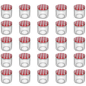 Lade das Bild in den Galerie-Viewer, Intirilife 25 Stück Einmachgläser mit Deckel - 150 ml - 6.5 x 6.5 cm -Kleine Sturzgläser Marmeladengläser Vorratsgläser mit Schraubdeckel, Gewürzglas perfekt zum Verschenken