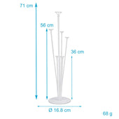 Lade das Bild in den Galerie-Viewer, Intirilife Ballonständer für 7 Ballons in Transparent - 70 / 56 / 36 cm Höhe - Halter Ständer für Luftballons Dekoration für Party Hochzeit Geburtstag Babyparty