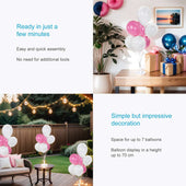 Lade das Bild in den Galerie-Viewer, Intirilife Ballonständer für 7 Ballons in Transparent - 70 / 56 / 36 cm Höhe - Halter Ständer für Luftballons Dekoration für Party Hochzeit Geburtstag Babyparty