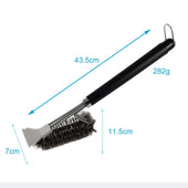 Lade das Bild in den Galerie-Viewer, Intirilife Grillbürste aus Edelstahl mit Schaber - 43.5 x 7 x 11.5 cm - Reinigungsbürste für Gasgrill, Elektrogrill, Holzkohlegrill, Rost uvm.