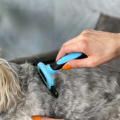 Lade das Bild in den Galerie-Viewer, Intirilife Hundebürste Tierhaarbürste für Langhaar und Kurzhaar - 13.7 x 10.3 x 4.5 cm - Deshedding Bürste für Haustiere Katzen Unterwolle und Unterfellbürste Fellpflege weniger Tierhaare