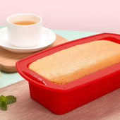 Lade das Bild in den Galerie-Viewer, Intirilife Backform aus Silikon in Rot - Außen 27.3 x 14.7 x 6.5 cm - Innen 22 x 9.7 x 6.3 cm - Kastenform, Backform für Kuchen und Brot, Backzubehör, antihaft, hitzebeständig