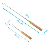 Lade das Bild in den Galerie-Viewer, Intirilife 8x Grillspieße aus Edelstahl mit Aufbewahrungstasche - 30 bis 80.5 cm ausziehbare Grillgabel, Schaschlikspieß, Fleischspieß in 8 Farben für Grillgut, Marshmallows, Stockbrot