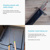 Lade das Bild in den Galerie-Viewer, Intirilife 8x Grillspieße aus Edelstahl mit Aufbewahrungstasche - 30 bis 80.5 cm ausziehbare Grillgabel, Schaschlikspieß, Fleischspieß in 8 Farben für Grillgut, Marshmallows, Stockbrot