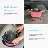 Lade das Bild in den Galerie-Viewer, Intirilife 6x Pfannenschutz Pfannenschoner aus Filz in Grau - 38 x 38 x 0.2 cm - Topfschutz Stapelschutz Untersetzer zum Schutz vor Kratzern hitzebeständig