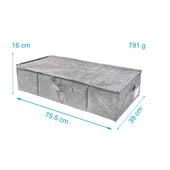 Lade das Bild in den Galerie-Viewer, Intirilife Unterbettkommode mit Reißverschluss und Griffen aus Vlies in Grau - 75.5 x 39 x 16 cm - Platzsparende Aufbewahrung Organizer für unter dem Bett für Kleidung Decken