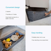 Lade das Bild in den Galerie-Viewer, Intirilife Unterbettkommode mit Reißverschluss und Griffen aus Vlies in Grau - 75.5 x 39 x 16 cm - Platzsparende Aufbewahrung Organizer für unter dem Bett für Kleidung Decken