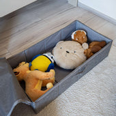 Lade das Bild in den Galerie-Viewer, Intirilife Unterbettkommode mit Reißverschluss und Griffen aus Vlies in Grau - 75.5 x 39 x 16 cm - Platzsparende Aufbewahrung Organizer für unter dem Bett für Kleidung Decken