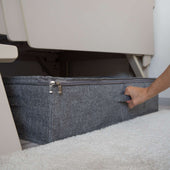 Lade das Bild in den Galerie-Viewer, Intirilife Unterbettkommode mit Reißverschluss und Griffen aus Vlies in Grau - 75.5 x 39 x 16 cm - Platzsparende Aufbewahrung Organizer für unter dem Bett für Kleidung Decken