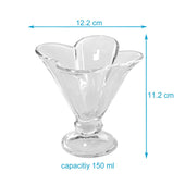 Lade das Bild in den Galerie-Viewer, Intirilife 6er Set Eisbecher aus Glas - 6 x 150 ml - Eisgläser Eisschalen Dessertschale - Dessertgläser mit Standfuß, Dessertbecher Servierschalen Set, 6 Stück- Spülmaschinenfest