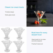 Lade das Bild in den Galerie-Viewer, Intirilife 6er Set Eisbecher aus Glas - 6 x 150 ml - Eisgläser Eisschalen Dessertschale - Dessertgläser mit Standfuß, Dessertbecher Servierschalen Set, 6 Stück- Spülmaschinenfest