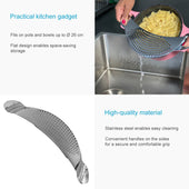 Lade das Bild in den Galerie-Viewer, Intirilife Topfsieb aus Edelstahl in Halbmondform - 33.5 x 9.2 cm - Flaches Nudelsieb praktische Abgießhilfe für Töpfe und Schüsseln bis 26 cm Durchmesser