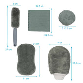 Lade das Bild in den Galerie-Viewer, Intirilife 9-teiliges Autopflege Reinigung Set - Mikrofaser Tuch Handschuh zur Autoreinigung, Wachs Reinigungstuch Pflegeset