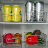 Lade das Bild in den Galerie-Viewer, Intirilife 6-teiliges Kühlschrank Boxen Set Durchsichtige Vorratsschrank Organizer - 24.8 x 14.1 x 6.5 / 25.6 x 15 x 8.7 / 26.8 x 16.3 x 8.7 cm - Aufbewahrungs Korb Box für Küche Schränke Speisekammer