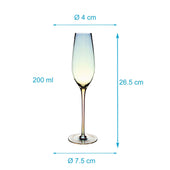 Lade das Bild in den Galerie-Viewer, Intirilife Champagner Glas mit Regenbogen Schimmer und Wellenform - 200 ml Füllmenge - Sekt Prosecco Glas Spülmaschinenfest Kristallglas stoßfest