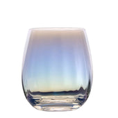 Lade das Bild in den Galerie-Viewer, Intirilife Trinkglas mit Regenbogen Schimmer und Wellenform - 380 ml Füllmenge - Wasser Saft Glas Spülmaschinenfest Kristallglas stoßfest