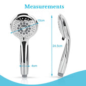 Lade das Bild in den Galerie-Viewer, Intirilife Duschkopf Handbrause mit 5 Funktionen in Silber - 24.5 x 10 x 4 cm - Universaler Brausekopf mit umweltfreundlicher Wasser-Stopp-Funktion Duschbrause Handbrausenkopf
