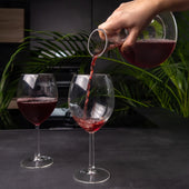 Lade das Bild in den Galerie-Viewer, Intirilife Glas Karaffe mit 1.8 Liter für Rotwein mit Reinigungsperlen - Dekantierkapazität 750ml - Bleifreies Kristallglas Dekanter Mundgeblasen Weinbelüfter Weinkaraffe
