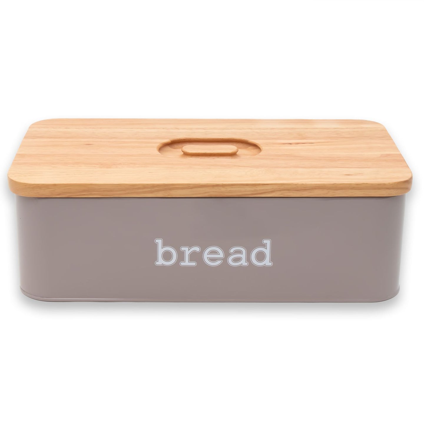 Intirilife Brotbox Brotkasten mit Deckel in Grau - 42.8 x 22.7 x 13.7 cm - Aufbewahrungs Box Korb Behälter für Brot Brötchen Gebäck