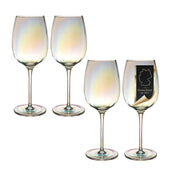 Lade das Bild in den Galerie-Viewer, Intirilife Wein Glas mit Regenbogen Schimmer und Wellenform - 440 ml Füllmenge
