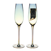 Lade das Bild in den Galerie-Viewer, Intirilife Champagner Glas mit Regenbogen Schimmer und Wellenform - 200 ml Füllmenge
