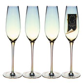 Lade das Bild in den Galerie-Viewer, Intirilife Champagner Glas mit Regenbogen Schimmer und Wellenform - 200 ml Füllmenge
