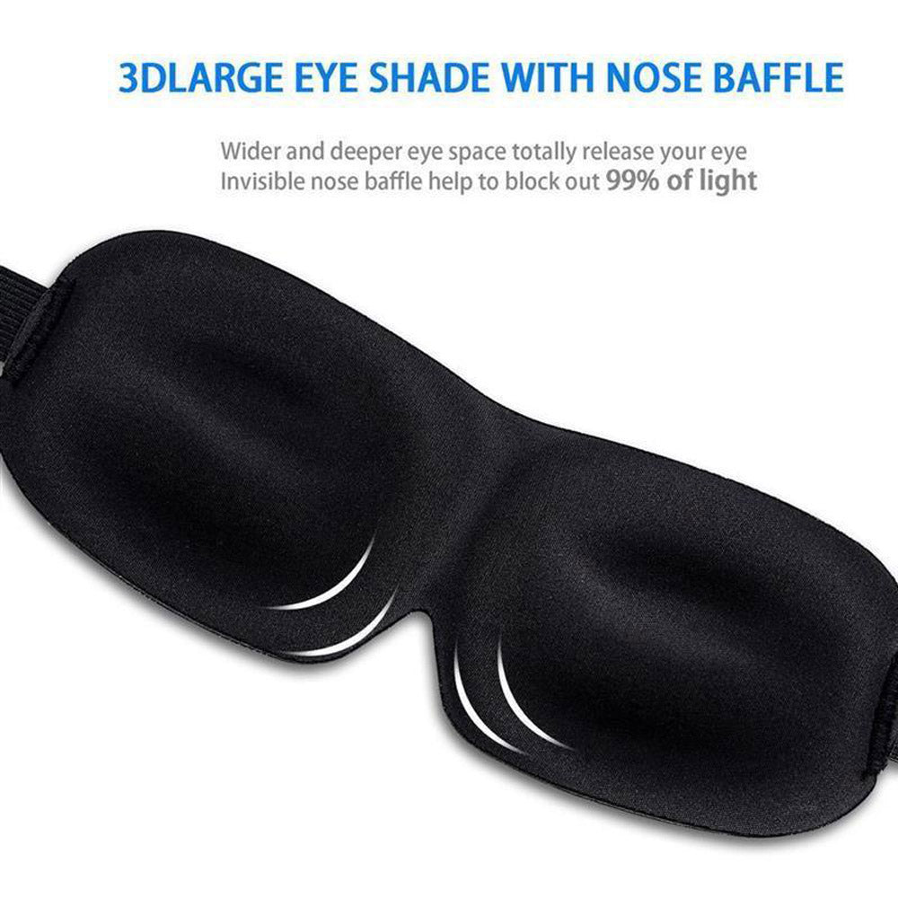 Intirilife Augenmaske in SCHWARZ - 26 x 9 x 2 cm - Ergonomisch Vorgeformte Unisex Schlafmaske für erholsamen Schlaf - Passgenau auf der Nase und mehr Platzfreiheit für Augen und Wimpern