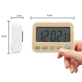 Lade das Bild in den Galerie-Viewer, Intirilife Digitaler Timer in Holz - Optik - 9 x 3 x 7 cm - Küchenuhr Kurzzeitmesser Eieruhr in Holzoptik mit LCD Display - Stoppuhr Küchentimer Wecker Alarm Uhr Kochuhr
