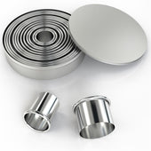 Lade das Bild in den Galerie-Viewer, Intirilife 12-teiligs Ausstechformen Set in Silber mit Aufbewahrungsbox - 3 cm bis 12 cm Cutter Ringe Rund aus Edelstahl für Kekse Cookie Plätzchen Gebäck Backform Ausstecher
