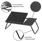 Lade das Bild in den Galerie-Viewer, Intirilife Laptoptisch ausklappbarer höhenverstellbarer in Schwarz - 60 x 35 x 24.5 cm - Lesetisch Frühstücksbrett Büchertablett für Bett Wohnzimmer Home-Office Büro und Unterwegs
