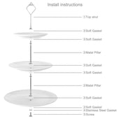 Lade das Bild in den Galerie-Viewer, Intirilife Tortenständer aus Porzellan 3 stöckig - 15.5 / 20.5 / 27 x 37 cm - Servierständer Etagere für Torten, Muffins, Obst und vieles mehr
