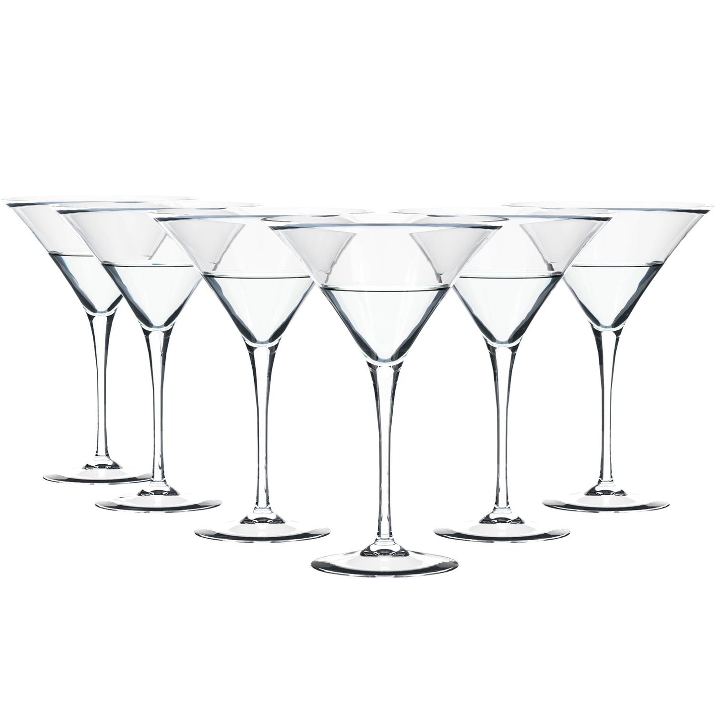 Intirilife 6x Martini Glas Cocktailglas Kristallglas mit 145 ml Volumen für Bar und Partys spülmaschinenfest Trinkgläser Set