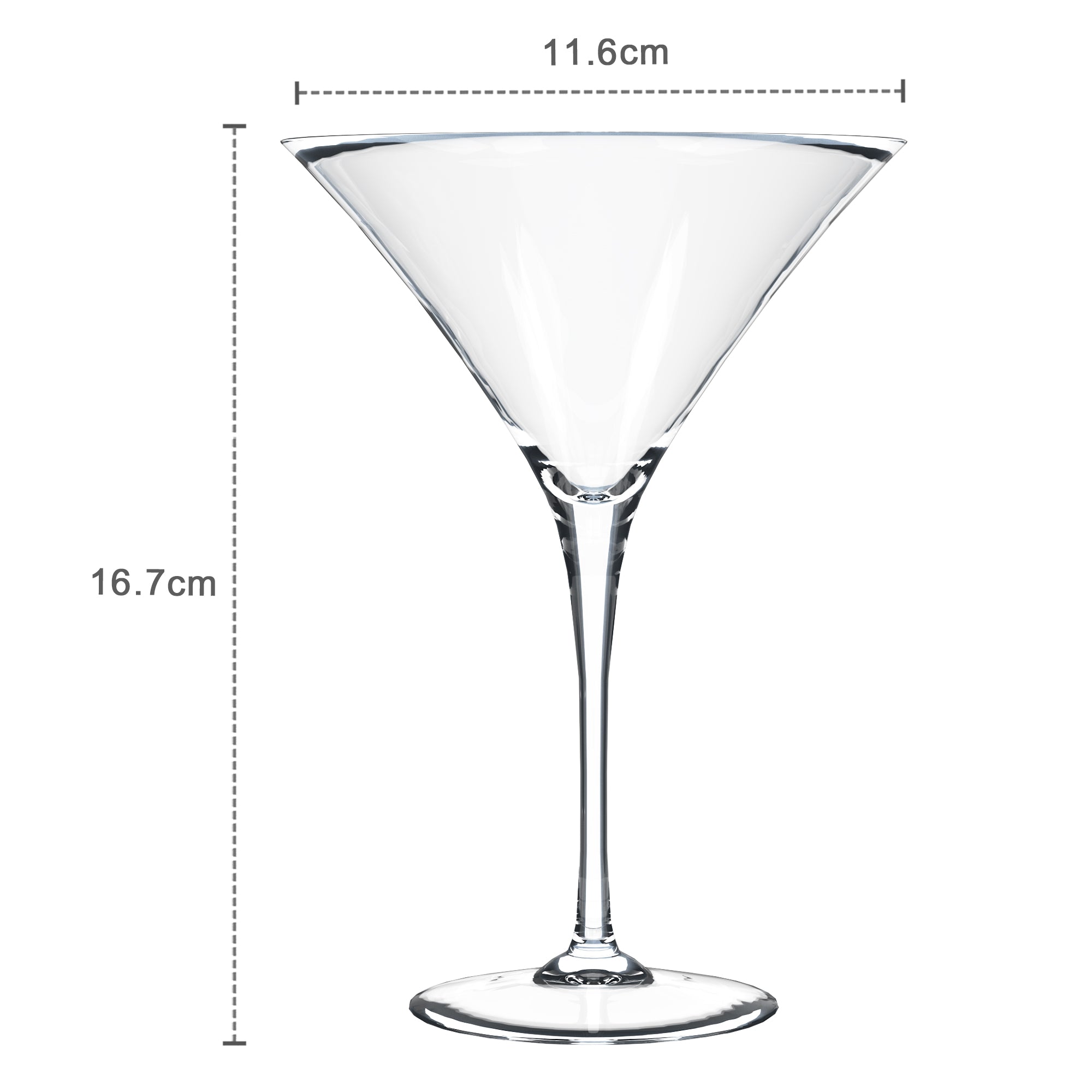 Intirilife 6x Martini Glas Cocktailglas Kristallglas mit 145 ml Volumen für Bar und Partys spülmaschinenfest Trinkgläser Set