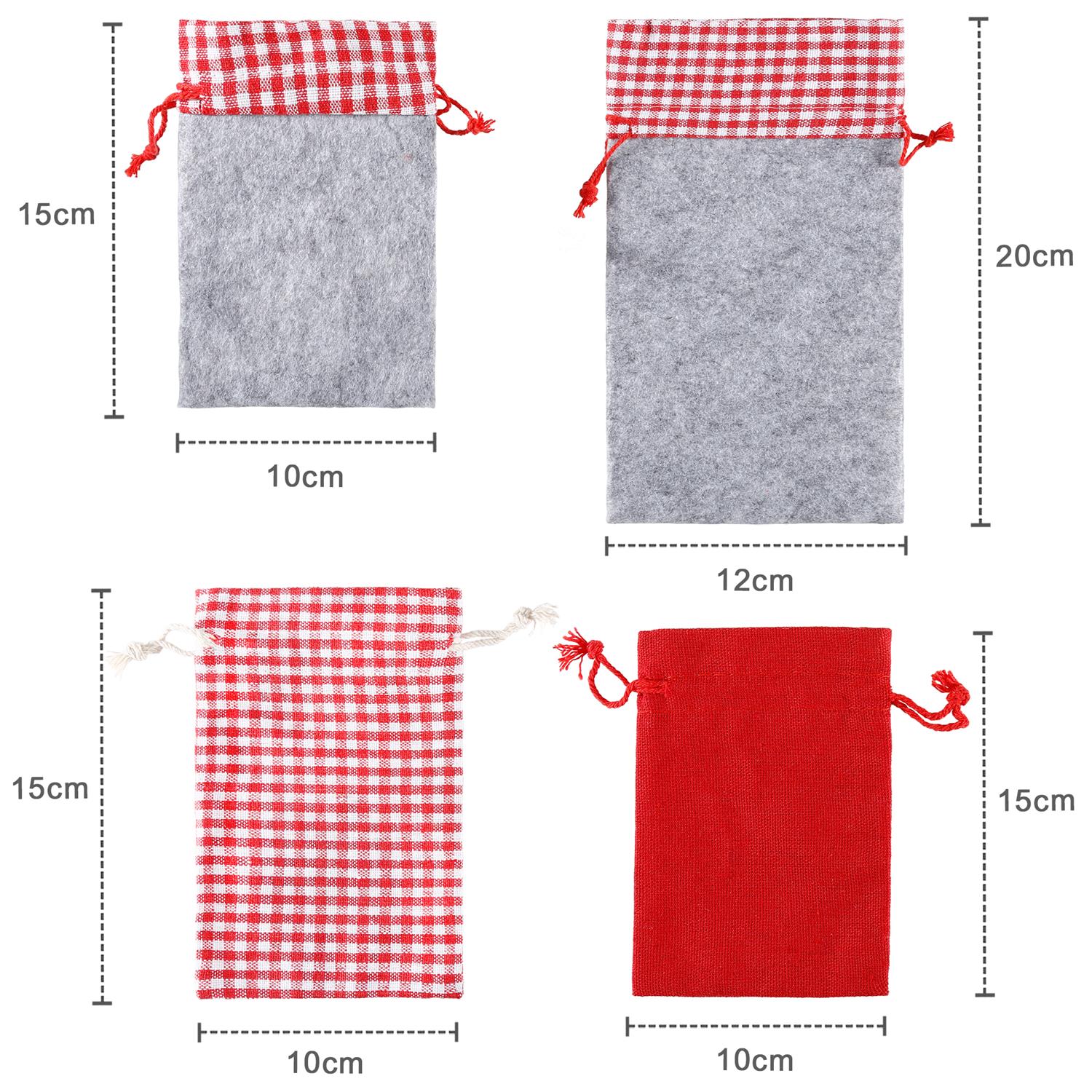 Intirilife 24er-Set Adventskalender -Beutelgröße 10 x 15 und 12 x 20 cm - Wiederverwendbarer Weihnachtskalender Geschenk Beutel Säckchen Tüten zum selber Befüllen
